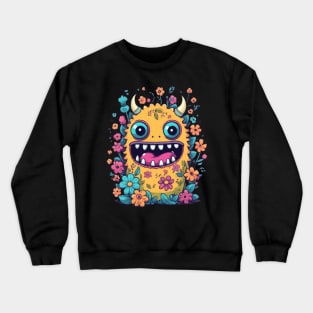 Cute yellow little funny monster gift ideas Crewneck Sweatshirt